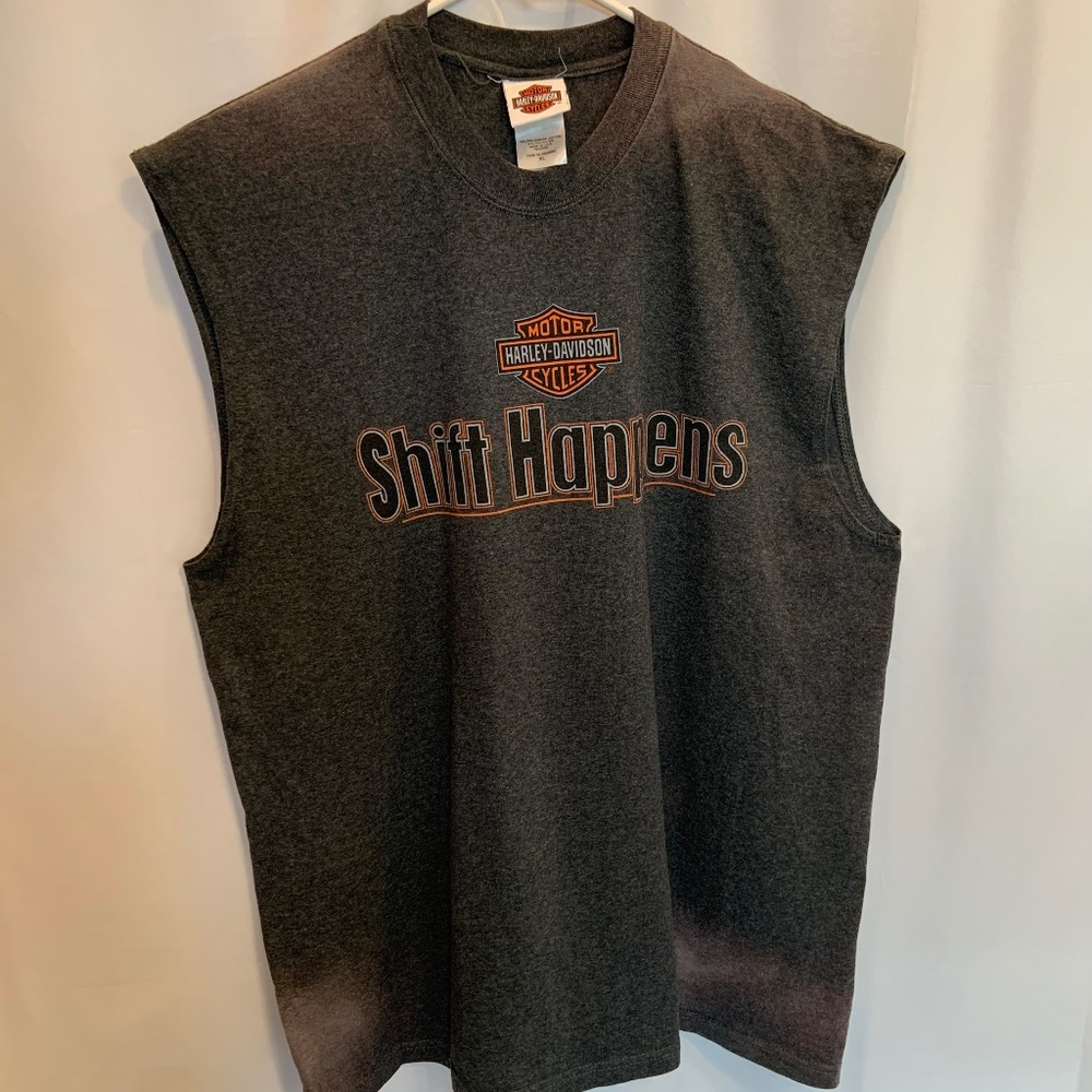 Vintage Harley Davidson 'Shift Happens' Boswell's TN Sleeveless Graphic Tee XL